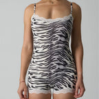 Animal Print Lace Suspender Jumpsuits For Women
