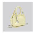 Romantic Litchi Grain Mini Shoulder Bag With Heart Pendant And Delicate Chain Strap