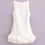 Backless Ruffle Mini Dress Sleeveless Bodycon Party Outfit