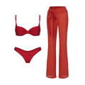 Crimson Push Up Bandeau Bikini Set