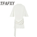 Gleaming Sequin Mini Dress With O Neck Backless Detail