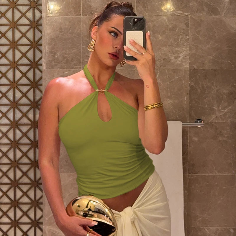 Halter Backless Bandage Crop Top