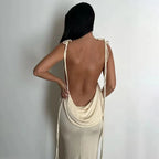 Backless Maxi Sundress With Spaghetti Straps