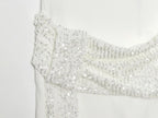 Gleaming Sequin Mini Dress With O Neck Backless Detail