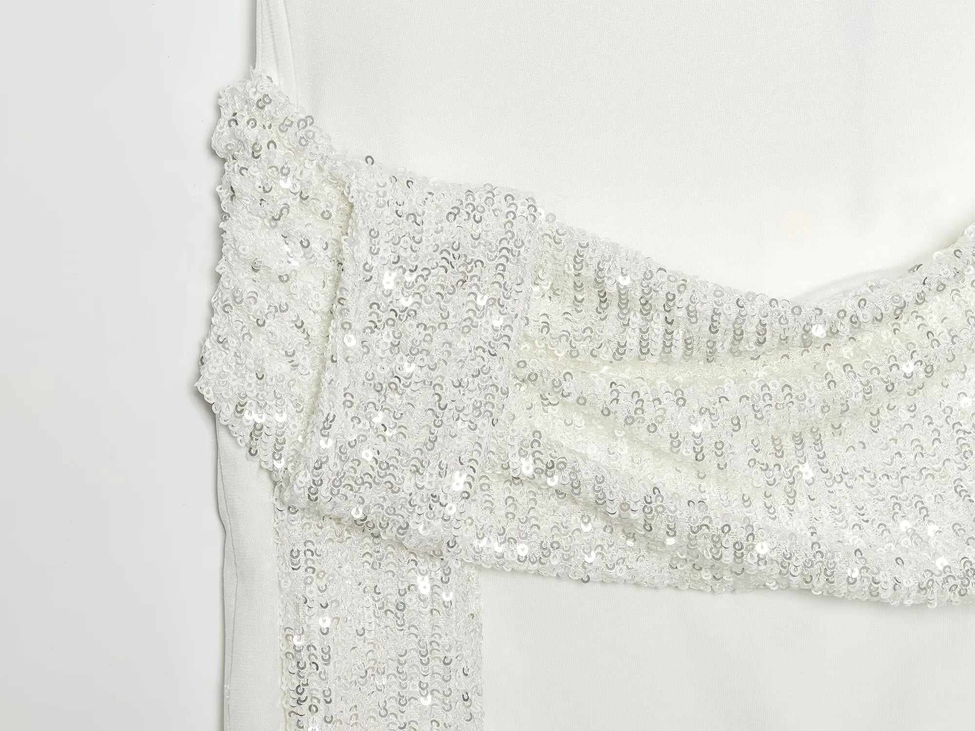 Gleaming Sequin Mini Dress With O Neck Backless Detail