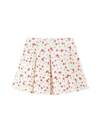 Floral Print Tank Top And Mid Waist Pleated Mini Skirt Two-piece Set