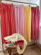 Relaxed Striped Pants For Women With Elastic Waist And Lace Up Detail Wide Leg Straight Trousers