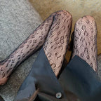 Gothic Leopard Sheer Stockings With Transparent Finish Seamless Pantyhose Edge