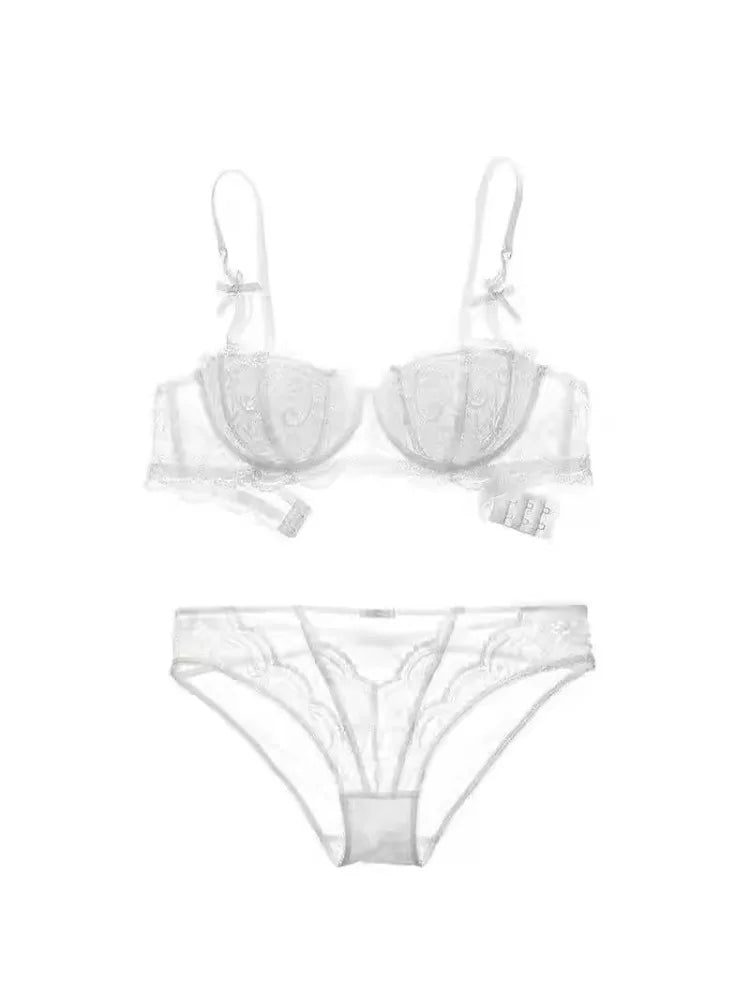 French Lace Half Cup Push Up Bra Ultra Thin Comfort With Minimalist Edge For Women