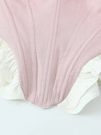 Fashion Bow Chic Fish Bone Tube Sexy Slim Backless Corset Y2K Strapless Cropped Top