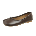 Tabi Style Leather Flats For Women Cozy Split Toe Slip On Shoes