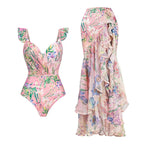 Coastal Chic Swim Set With Crop Top And Skirt Cover Up For Summer Vibes