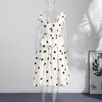 Fashion Women's Lady Suit Halter A-line Tops Bud Loose Skirt Polka Dot Set