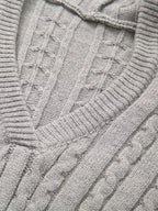 Sexy Vintage Hooded Knitted Long Sleeve Set