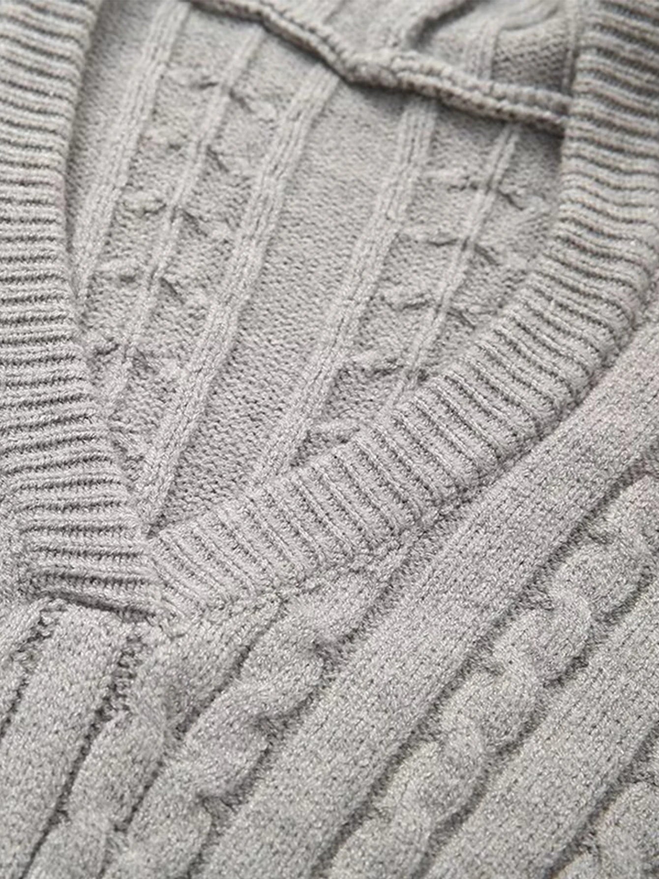 Sexy Vintage Hooded Knitted Long Sleeve Set