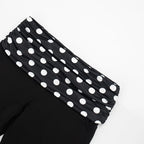 Patchwork Polka Dot Print Two Piece Set With Backless Halter Crop Top And Pleated Waist Capri Pants