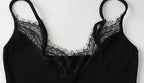 Lace Patchwork Camisole Dress With Sheer Detailing