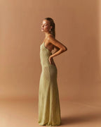 Floral Knit Strap Maxi Dress Backless Beach Cover Up For Summer Vacation And Resort Style