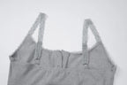 Square Collar Backless Single Breasted Ruffles Camisole