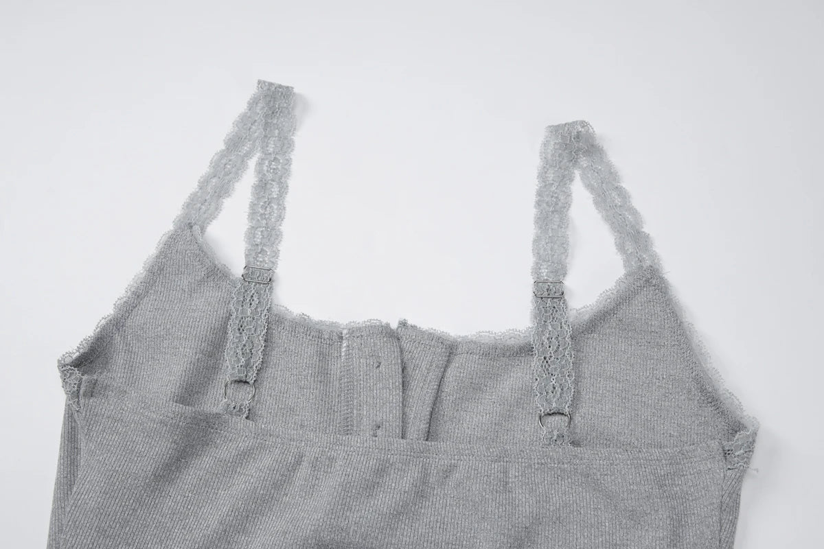 Square Collar Backless Single Breasted Ruffles Camisole