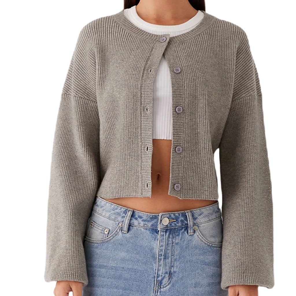 Cozy Loose Cardigan For Women With Open Stitch Knitwear
