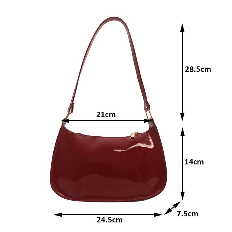 Retro Solid PU Leather Shoulder Bag For Women Chic Casual Hobo