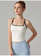 Colorful Yoga Vest With Fixed Chest Pads Women Gym Sleeveless Tank Top For Fitness And Running