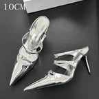 Sparkle Rhinestone Patent Leather Sandal With Thin Strap