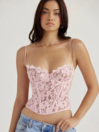 Women's Fashion Lace Spice Sling Vest Fishbone Top