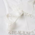 French Embroidered Flower Halter Corset Sexy Slim Top