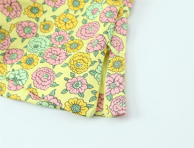 Floral Poplin Spaghetti Strap Top Flowy Lightweight Blouse