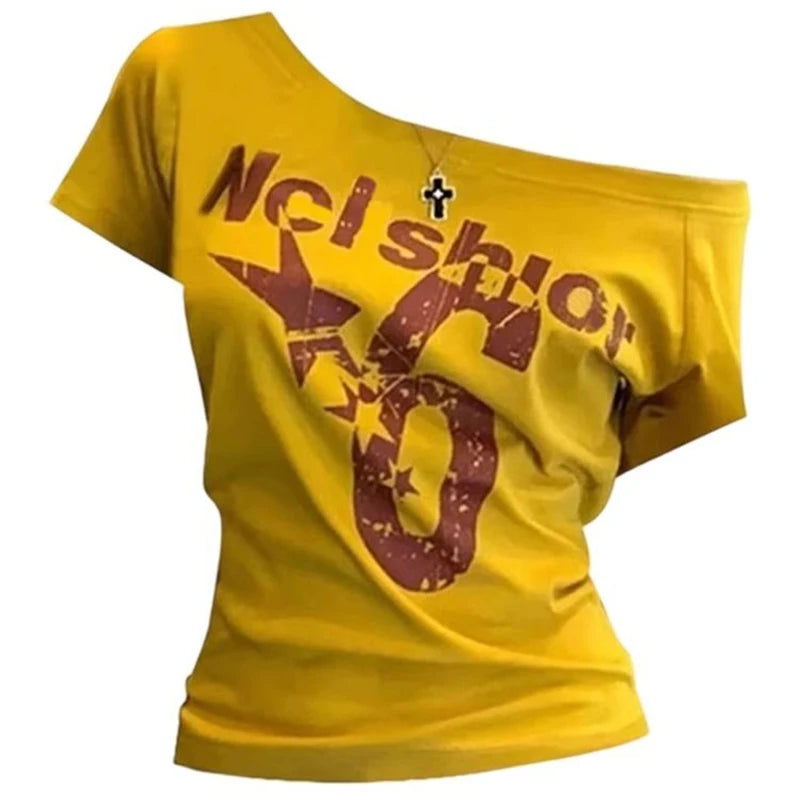 Off Shoulder Sport Top For Women Vintage Inspired Crop