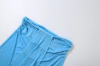 Velvet two piece Set for Women With V Neck Crop Top Ruched Ribbon Patchwork Irregular Hem