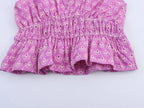 V-neck Sleeveless Embroidery Hollow Out Elastic Waist Crop Top
