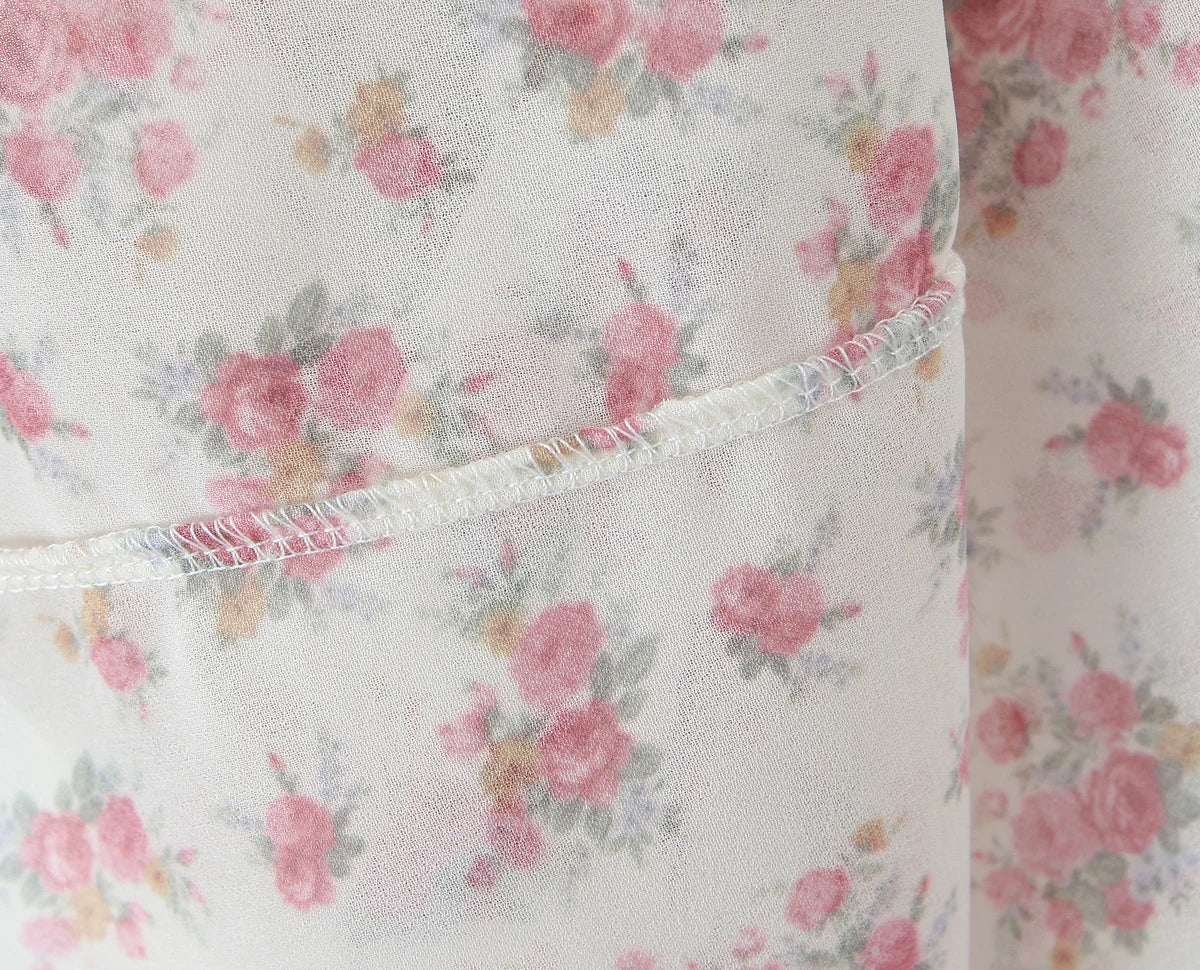 Romantic Beige Pink Flower Sling Sexy Dress Ruched Bra Backless  Dress