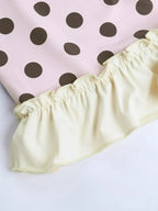 Sweet Spaghetti Strap Polka Dot Dresses Sexy Sleeveless Bowknot Ruched Mini