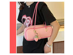 PU Pillow Shoulder Bag For Women With Textured Finish Baguette Style