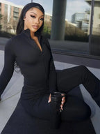 Three Piece Tracksuit Set For Women Zip Crop Jacket And Leggings Headband