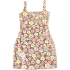 Floral Sequin Mini Dress With Spaghetti Straps