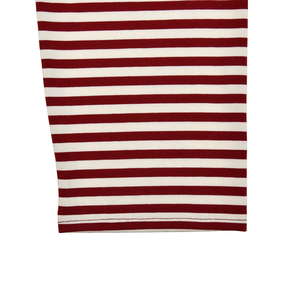 Stripe Patchwork Long Sleeve Tee for Casual Streetwear and Everyday
