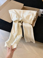 Knitted Wide Leg Pants Women Elegant Trousers