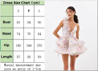 Petal 3D Flower Ruffle Camisole Dress With V Neck Backless Evening Look