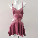 Dreamy Ice Silk With Lace Suspender Detail