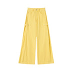 Retro High Waist Wide Leg Denim Cotton Jeans For Women