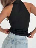 Chic Hollow Tank Top With Buckle Detail