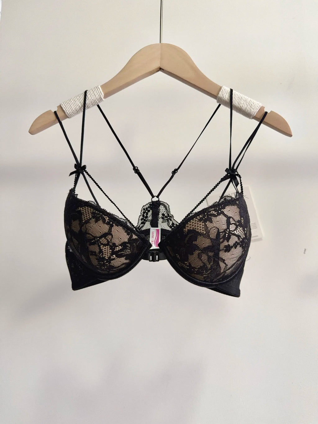 Lace Front Closure Lingerie Set For Women Wirefree Push Up Bra Delicate Straps Lightweight Comfort