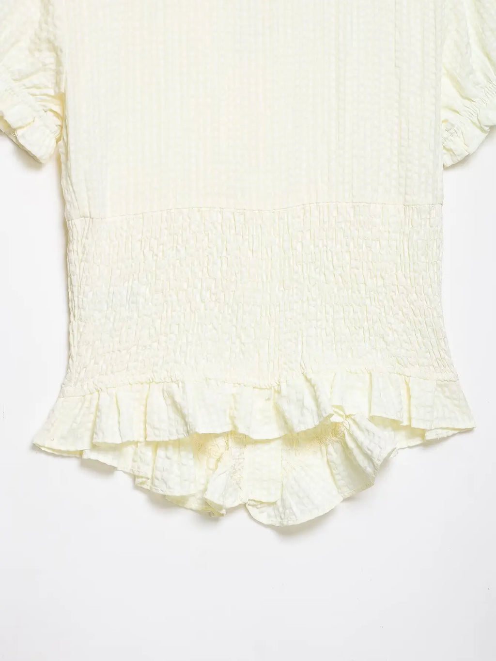 Elegant Chest Cutout Top With Elastic Waist