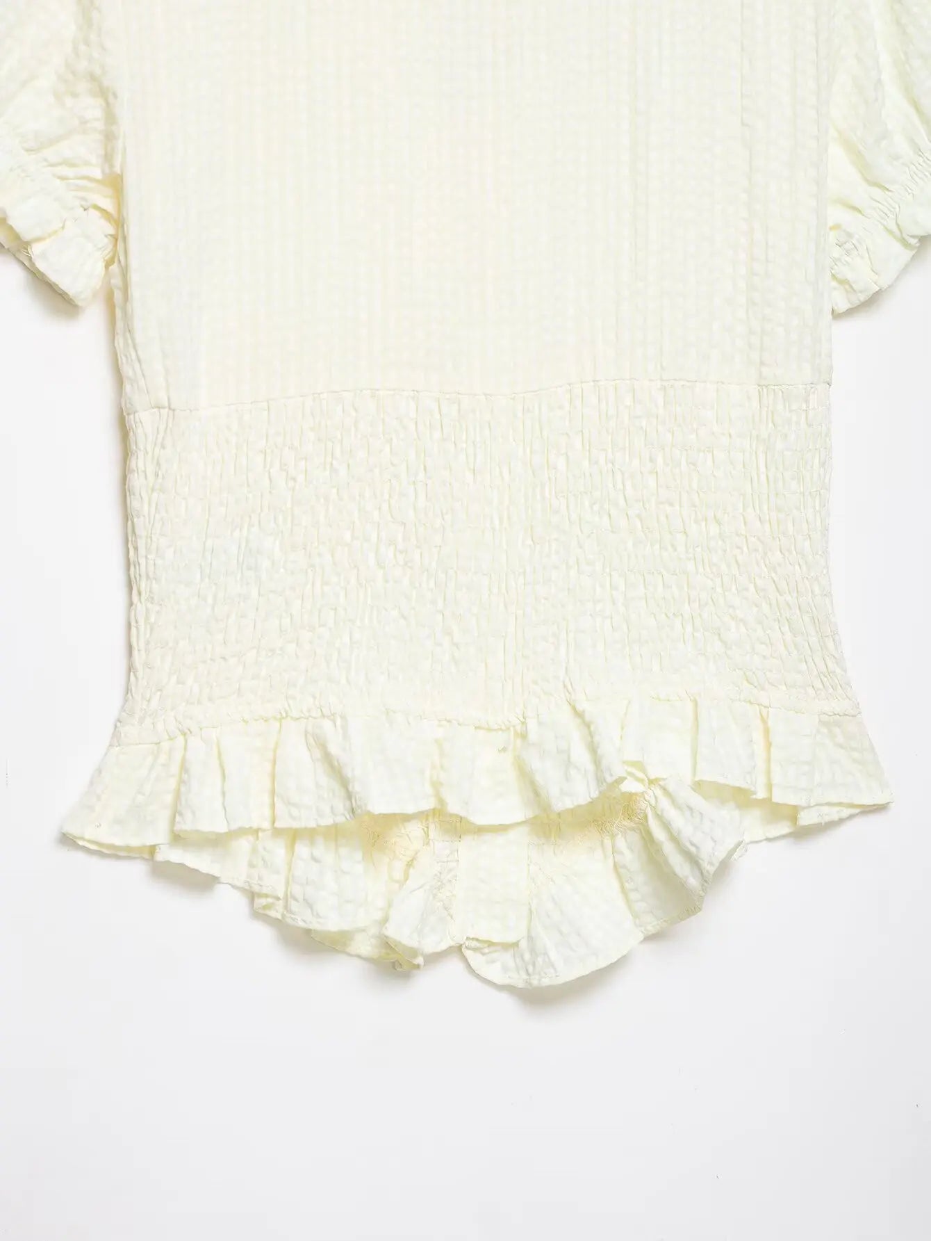 Elegant Chest Cutout Top With Elastic Waist