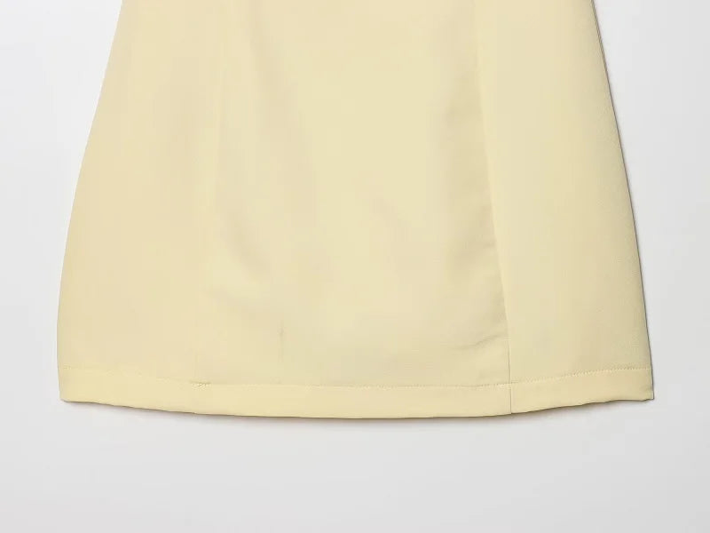 Pleated Mini Dress For Women Elegant Short Sleeve
