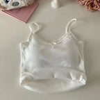 Lace Patchwork Corset Cami Featuring Bow And Chest Pad